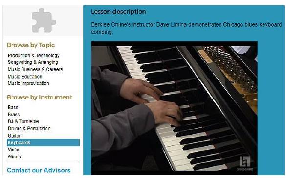  وب سایت BerkleeShares – Free Piano Lessons 