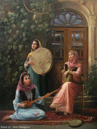 تصویری زیبا از نوازندگی زنان ایران باستان 
