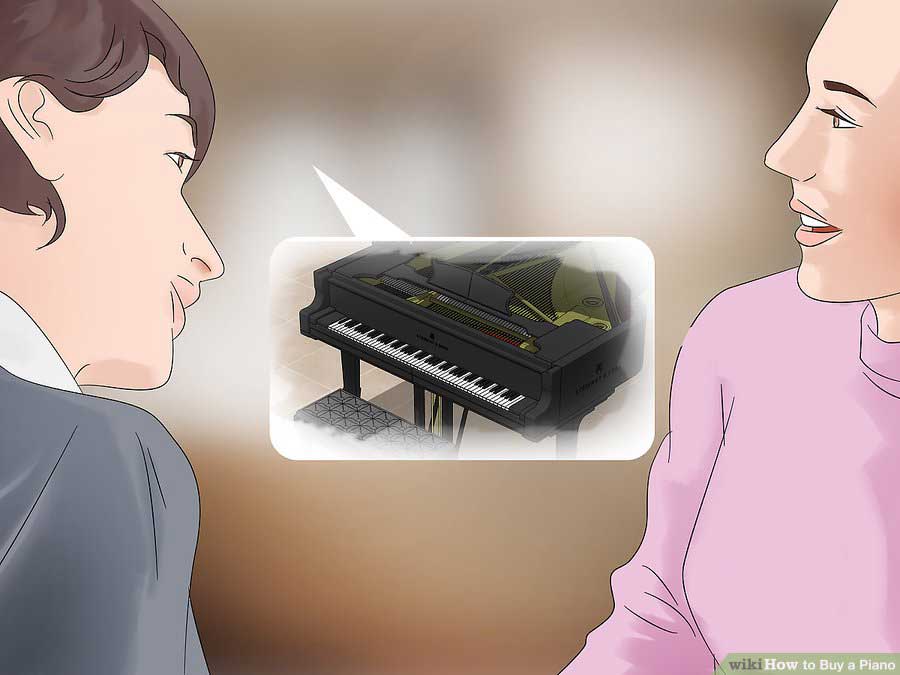 صحبت با فروشنده در مورد ویژگی ها پیانو 