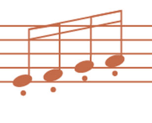 Orange diagram of Spiccato in music