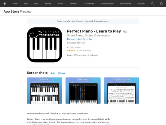 Screenshot of apps.apple.com,Perfect piano