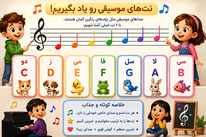 تئوری موسیقی هفت نت، هفت قدم؛ آشنایی با دو تا سی